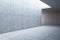 Blank concrete space interior