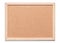 Blank cork board mock up with corkboard texture background with wooden frame hanging on white wood wall isolated