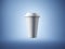 Blank craft coffee cup on the blue background