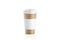 Blank craft paper cup with white sleeve holder mockup