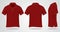 Blank Crimson Short Sleeves Polo Shirt for Template, Vector File