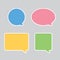 Blank cute colorful speech bubbles with white border.