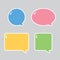 Blank cute colorful speech bubbles with white border.