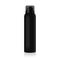 Blank deodorant spray for women or men. Vector mock up template of black metal bottle with transparent cap