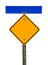 Blank Diamond Caution Sign with Street Sign Above