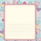Blank diary notepad, cute hearts, pastel colors, AI generate.