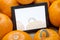 Blank digital tablet with pumpkins