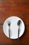 Blank dish, spoon and fork