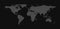 Blank drawing outline global world map isolated on black background. Infographic illustration. Atlas