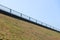 blank dry green grass slope land background on summer season.