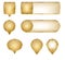 Blank Elegant Golden Vector Web Buttons Pins and Sliders