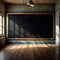 Blank, empty, blackboard for written message, in retro vintage classroom