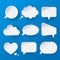 Blank empty speech bubble collection vector.