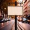 Blank, empty, street traffic sign on road