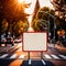 Blank, empty, street traffic sign on road