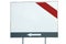 Blank empty white billboard copy space red grey bar and arrow, large detailed isolated background closeup