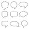 Blank empty white speech bubbles. Stickers of speech bubbles vector set