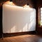 Blank, empty, whiteboard for customizable written message, in retro vintage classroom