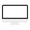 Blank flat wide screen display computer monitor isolated on white background