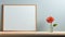 Blank Frame And Flower Realistic Mockup - Ethereal Minimalism