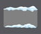 Blank frozen banner with snow, geometric rectangular shape, cold season holiday frame cartoon vector illustration