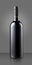 Blank full capped red wine bottle on grey