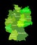 Blank Germany map vector silhouette illustration isolated on black background. Deutschland autonomous communities.