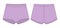 Blank girls knickers technical sketch. Pastel purple color. Lady lingerie. Female underpants