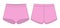 Blank girls knickers technical sketch. Pink color. Lady lingerie. Female underpants