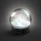 Blank glass glowing snow globe mock up in darkness