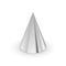 Blank glossy metal 3d cone on white