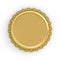 Blank gold bottle cap isolated on white background with shadow . 3D render