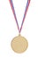 Blank gold medal with tricolor ribbon