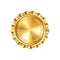 Blank golden medal template with engraved laurel wreath. Versatile designs for custom awards and creative projects