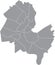 Blank gray districts map of Geneva, Switzerland