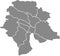 Blank gray districts map of Zurich, Switzerland