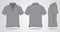 Blank Gray Short Sleeves Polo Shirt Template Vector