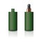 Blank green cylinder cosmetic bottle with dropper lid for beauty or healthy product.