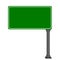 Blank green highway sign.3d Vector illustration.Front view.