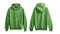 Blank Green Hoodie Front and Back