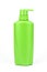 Blank green plastic pump bottle used for shampoo.