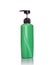 Blank green pump plastic bottle used for shampoo or soap. Studio