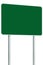 Blank Green Signboard Road Sign Isolated Large Perspective Copy Space White Frame Roadside Signpost Pole Post Traffic Signage