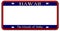 Blank Hawaii State License Plate