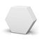 Blank hexagon box on white background with reflection and shadow