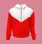 Blank hooded sweatshirt mockup with zipper in front view