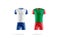 Blank italy and netherlands team soccer uniform mockup, isolated