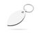 Blank key ring isolated on white background. Key chain for your design. Clipping paths object.  Leaf shape