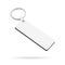 Blank key ring isolated on white background. Key chain for your design. Clipping paths object.  Long rectangle shape