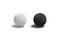 Blank knitted black and white ball mockup set